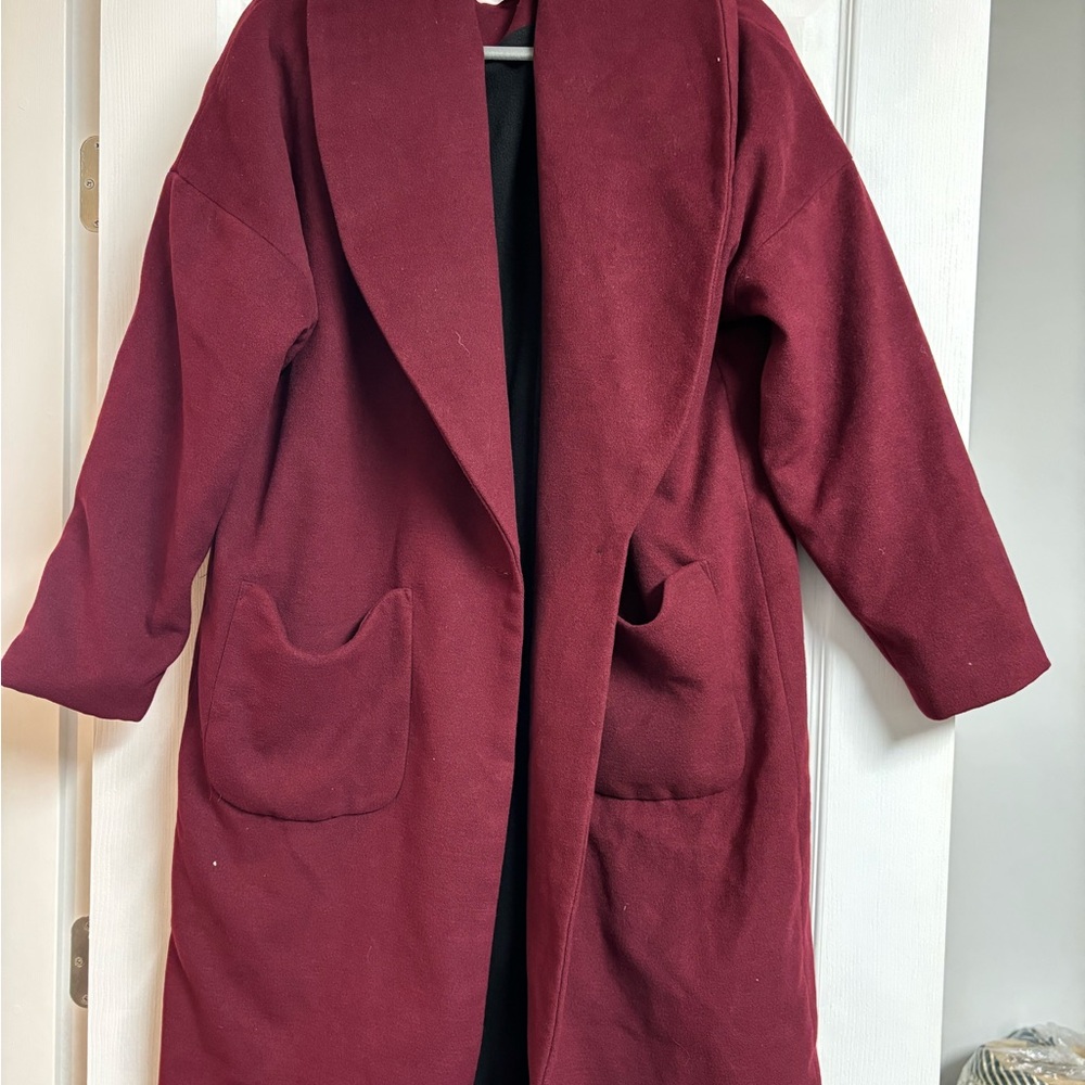Elegant Burgundy Trench Coat